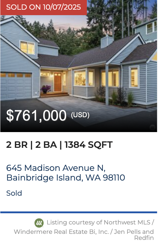 Madison Ave Sold by Jen Pells Windermere Bainbridge 